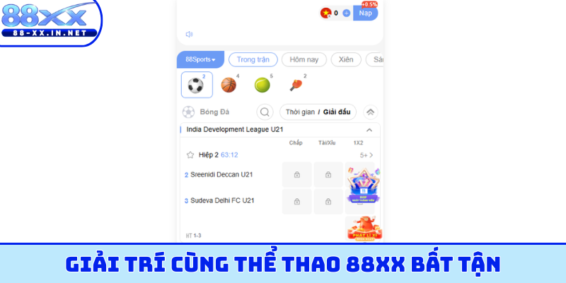 Giải trí cùng thể thao 88XX bất tận